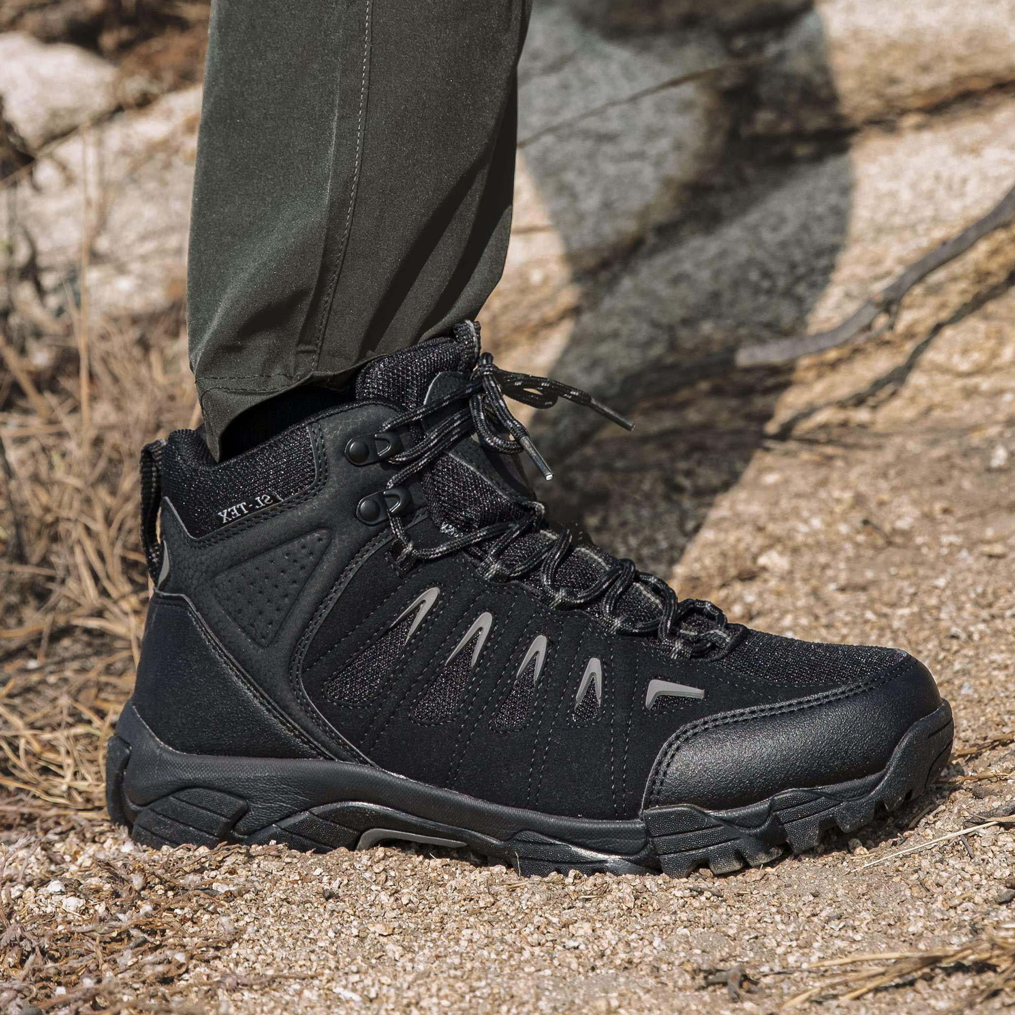 COM STAR Men’s Hiking Boots Mid-Top Outdoor Trekking Shoes Comfortable Durable Trail Boots for Camping, Climbing, Hiking & Outdoor Walking