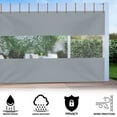 thumbnail image 3 of COVERS&ALL Outdoor Clear Panel Curtain, 18 Oz Tarp Tuff Waterproof & UV Resistant Material with Rustproof Grommets, Multi-Purpose Ideal for Outdoors/Indoors (8' H x 4' W feet, Grey), 3 of 7