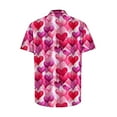thumbnail image 4 of GERsome Valentine's Day Shirts for Men Love Heart Graphic Summer Short Sleeve Button Down Shirts Beach Vacation Tops S-5XL, 4 of 5