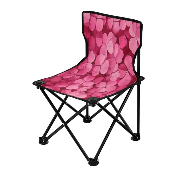 Outdoor Folding Chair 14.46x14.46x22.83 Inches, Camping Folding Chair Easy to Carry Ideal for Outdoor Picnics Camping Park Fishing Pink Four-leaf Clover Seamless