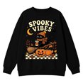 thumbnail image 5 of Venzia Women Cute Fall Sweatshirt, Retro Pumpkin Black Cat Cartoon Graphic Crewneck Casual Autumn Pullover Top, 5 of 6