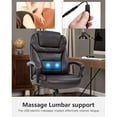 thumbnail image 4 of Big and Tall Executive Chair 500 Lbs Capacity PU Leather Boss Office Desk Chair Heavy Duty High Back Computer Chair Thick Sponge Office Chair with 360° Quiet Swivel Wheels, Brown, 4 of 7
