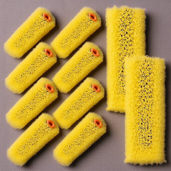 LOLIPPYY 4 Inch Textured Sponge Paint Roller Covers for Exterior Wall Finishing 10 Pack