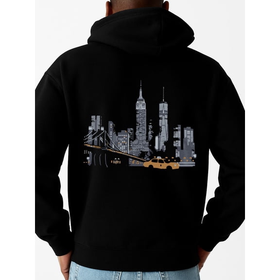 NYC Skyline Hoodie graphic hoodies New York men sweatshirts black Comfy Loose Drawstring Trendy Hooded Pullover high quality casual aesthetic funny color Original Unisex hoodie