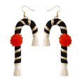 thumbnail image 1 of Pendientes Tejidos De Navidad Con Forma De Muleta, Pendientes Bohemios Tejidos Con Borlas, Pendientes Colgantes Trenzados Hechos A Mano Para Mujeres Y Niñas matsuzay AP007544-03, 1 of 6