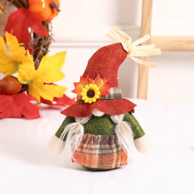 Ganfancp Festival Ornamento Girasol Anciano Sin Rostro Duende Muñeca Decoración de Acción de Gracias Adorno Ornamento Rebajas Hoy Liquidación 1* Decoración de Acción de Gracias