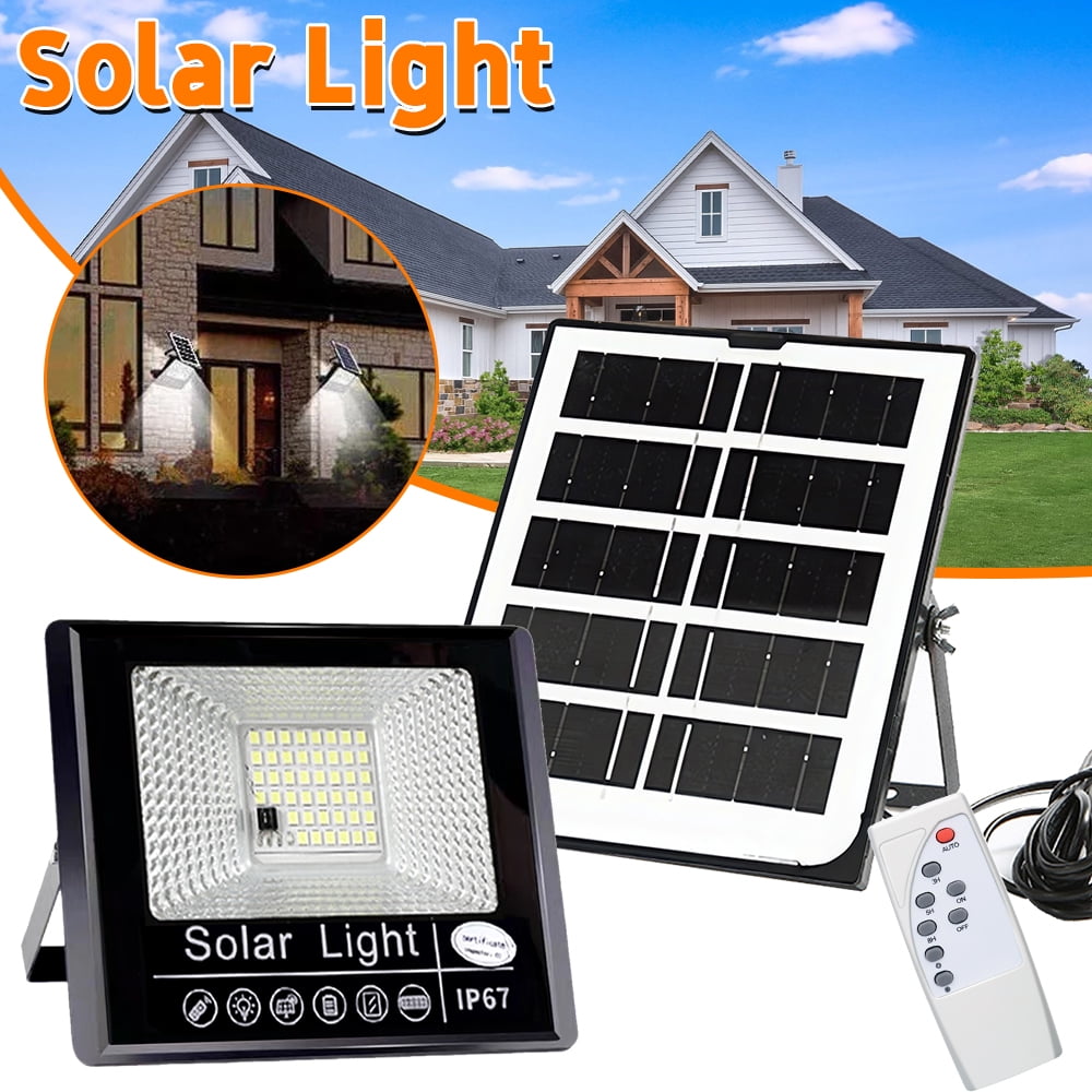 4PCS Solar Powered Lights Outdoor, 245LED 6500K Bright White Light Dusk To Dawn Solar Flood Lights For Barn, Garden, Garage, Pathway, Yard, Patio, Lawn, Balcony With 16Ft Cable