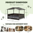 thumbnail image 3 of Gymax Wicker Dog House w/ Cushion Lounge Raised Rattan Bed for Indoor/Outdoor Grey, 3 of 9