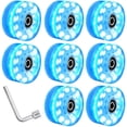 thumbnail image 1 of Roller Skate Wheels with Wrench Outdoor Light Up Wheels Blue, 1 of 5