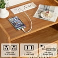 thumbnail image 4 of LELELINKY Nightstand with Charging Station, Farmhouse Nightstand with Drawer, Modern Bedside Table, Rattan End Table for Bedroom, Living Room, Tea Brown, 4 of 7