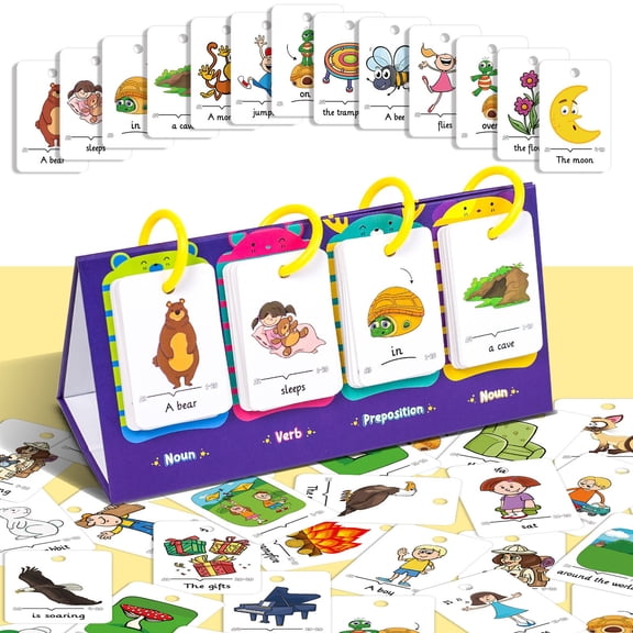 syligr 80PCS Sentence Building Flash Cards for Kids 4-8 Years Old, Desktop Learning Activity with Phrase Training, Educational Toy for Home Classroom, Christmas Birthday Gift for Boys Girls 5 6 7