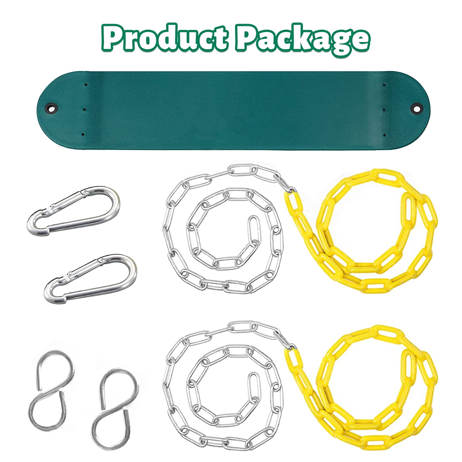 Celawork Heavy Duty Swing Seat, Outdoor Child EVA Soft Board U-Swing, with Adjustable Metal Chains to 60", Capacity Up to 660lbs/300kg, for Children and Adults