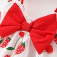 thumbnail image 5 of Odeerbi Toddler Girl Summer Beach Dress with Sun Hat Kids Baby Bow Print Suspender Dress Hat Suit Red, 5 of 6