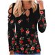 thumbnail image 1 of Camiseta de manga larga suelta con cuello redondo y estampado informal a la moda para mujer Fridja  bvmnju269, 1 of 4