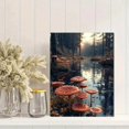 thumbnail image 2 of Qisvanset Framed Canvas Wall Art, 12x16 Inch Red Mushroom Pond Enchanted Forest Wall Art, 2 of 5