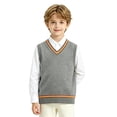 thumbnail image 6 of Fnhpitd Sweater Vest Girls Fall and Winter Waistcoat, School Uniforms Sleeveless Knit Pullover Grey 150, 6 of 7