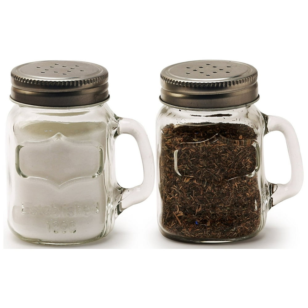 Circleware Mason Yorkshire Jar Mug Salt and Pepper Shakers with Glass