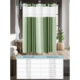 thumbnail image 6 of No Hook Cloth Fabric Shower Curtain with Snap in Liner, Forest Green Ombre Stripe Waterproof Shower Curtains Set with See Through Top Window, Farmhouse Simple Striped Bath Curtains Shower 72"x96", 6 of 6