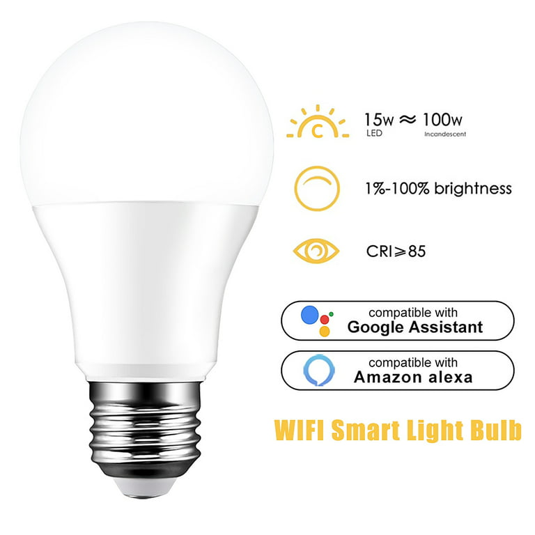 bang Ramen wassen Eigenlijk Smart WiFi Light Bulb Led Lamp 15W RGB RGBW E14/B22/E27 Wake-Up Warm Lights  Work with Home Chrismas Lights - Walmart.com