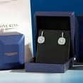 thumbnail image 6 of Gem Stone King 3.12 Ct Round White Created Sapphire Rhodium Plated Earrings, 6 of 6