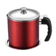 thumbnail image 1 of Abbracc Bacon Container Small Oil Pot Stainless Steel Oil Storage Pot Can Red, 1 of 9
