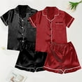 thumbnail image 4 of Afdoent 4Pc Pajamas For Women Set Plus Size Pajamas Casual Women's Lace Suspenders Shorts Home Wear Sleepwear Holiday, 4 of 4