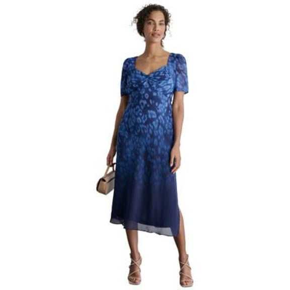 DKNY Womens Printed Sweetheart-Nec Blue 6