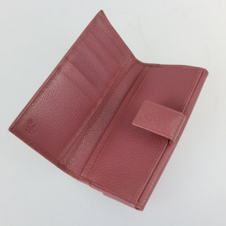 Pre-Owned GUCCI Gucci bi-fold wallet 143389 leather pink series 