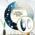 thumbnail image 3 of Designart "Blue White Mid Century Minimalist Rain I" Abstract Collages Rund Mirror For Wall Decor - Large Teal Round Print Mirror - Round Mid-Century Mirror 23" x 23" Inch, 3 of 5