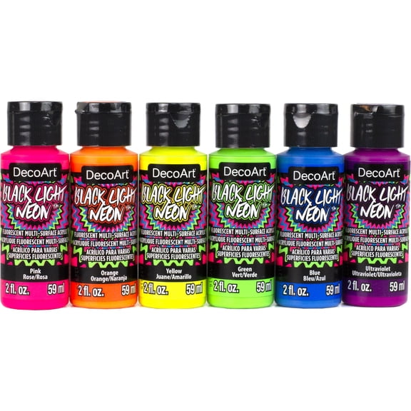 8 Packs: 6 ct. (48 total) DecoArt Black Light Neon Set