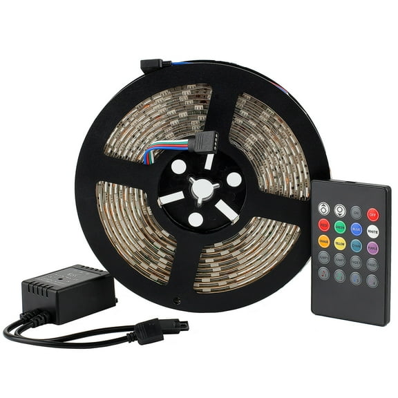 SUPERNIGHT 16.4ft SMD 5050 Waterproof 300LEDs RGB Flexible LED Strip Light Lamp   20Key IR Music Remote Controller (NOT Include Power Supply)