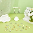 thumbnail image 5 of 24Pcs 2 Colors Flat Round Stud Earring Findings Textured Blank Earrings Stainless Steel Earring Post with Loop Disc Charms Earrings for DIY Jewelry Craft Making Hole: 1.2-1.4mm Mixed Color, 5 of 6