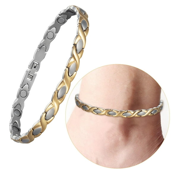 Wollet Stainless Steel Magnetic Anklets for Women, 24.5cm（9.64 inches), Ankle Bracelets