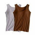 thumbnail image 1 of wmjolc Womens 2 Pieces Tank Tops with Built-In Bra Modal Undershirt Pack of 2 Summer Home Stay Lounge Tanks Basic Tees on Sale, 1 of 2