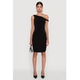 thumbnail image 2 of Womens Ruched One Shoulder Bodycon Mini Dress, 2 of 4