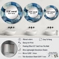 thumbnail image 4 of Designart "Grey Blue Leafs Harmony Cool Tones" Floral Grey Large Round Mirror - Round Bedroom Mirror Wall Decor - Traditional Round Printed Mirror - 29" x 29", 4 of 6