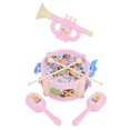 thumbnail image 1 of 6 Piezas de Instrumentos Musicales para Ni?os Peque?os, Tambor de Arena Interesante, Trompeta, Juguetes Musicales para Bebés, Ni?os y Ni?as(Rosado) percusión Tambor Higoodz juguetes de los niños, 1 of 7