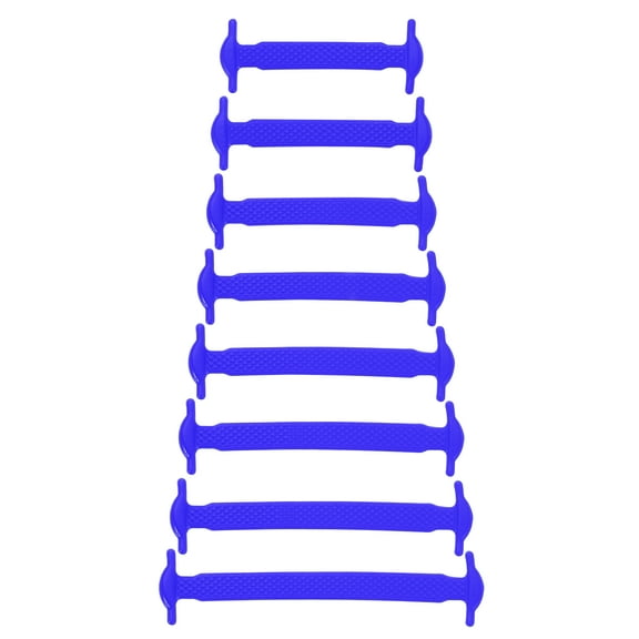 16Pack No Tie Shoe Laces for Adults, Elastic Flat Tieless Shoelaces, Dark Blue