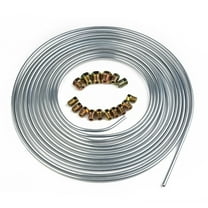 25 ft 3/16 Brake Line Kit Steel Tube Roll Silver Flexible with 16*Fittings