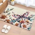 thumbnail image 3 of American Vintage Flowers Front Door Rugs 2x3 ft Country Butterflies Text Texture Small Rug for Entryway Non Slip Washable Bathroom Door Mat Absorbent Floor Mat for Indoor Entrance, 3 of 9
