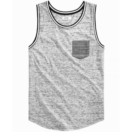 Heather Mens Stretch Colorblock Pocket Tank Top (Best Way To Wear A Pocket Square)