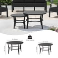 thumbnail image 6 of Gotland 5 Piece Aluminum Patio Furniture Set,Modern Metal Outdoor Patio Furniture w/5.1'' Thick Cushion and Round Coffee Table,Patio Conversation Sets for Porch,Deck,Black, 6 of 8