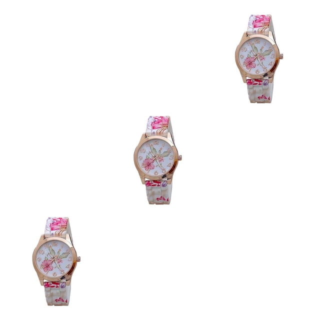 Minnieouse Fashion Wrist Watch Wear-resistant Printing Watches Wristwatch Pointer Clock Needle Lightweight Buckle Causal with Type1