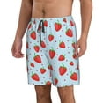thumbnail image 2 of Kdxio Strawberry Pattern Mens Casual Shorts - Drawstring Summer Beach Sports Shorts for Men, 2 of 9