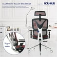 thumbnail image 6 of NOUHAUS ErgoPRO Mesh Ergonomic Swivel Office Chair with Adjustable Armrests, Lumbar Support, Headrest  for Home Office , Burgundy, 6 of 7