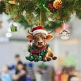 thumbnail image 3 of witspace Highland Cow Ornament for Christmas Tree, 2-Side Printed Flat Wooden Ornament, Farmhouse Christmas Decor, Farm Animal Gifts for Christmas Women, 3 of 8