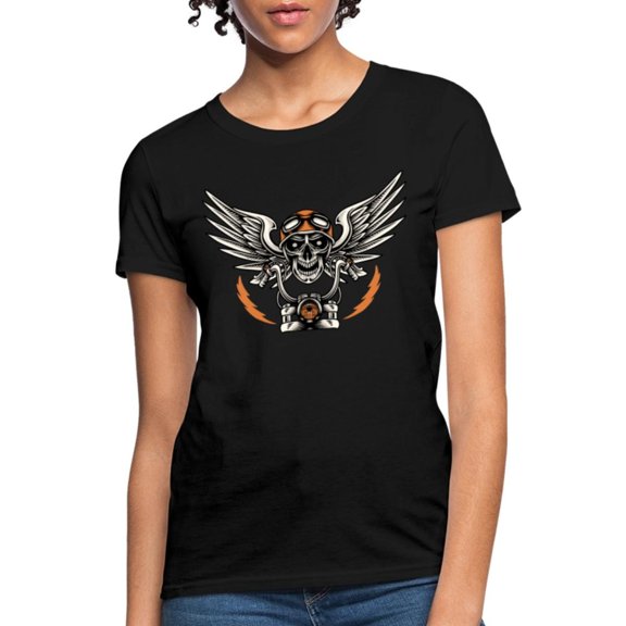 Skull Biker Rebellious T-Shirt BLACK Unisex S-5XL Hot Trending Shirt, Vintage Birthday Gift