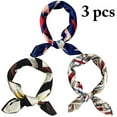 thumbnail image 2 of 3PCS Stewardess Scarves Practical Square Neck Scarves Satin Head Scarf for Women, 2 of 10