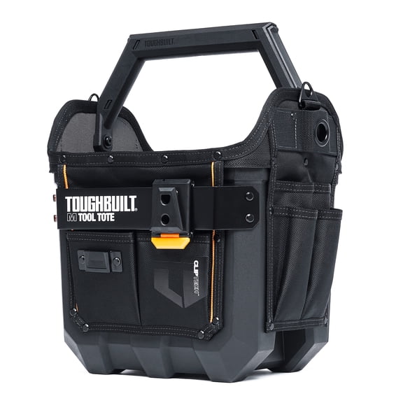 ToughBuilt – 12" Massive Mouth Tool Bag, Compact Wide-Opening Hard Body Tote Bag