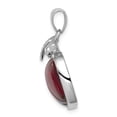 thumbnail image 2 of Sterling Silver Red Cubic Zirconia Cabochon Apple Pendant, 2 of 3